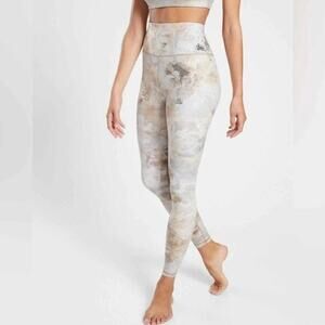 Athleta Elation High Rise Gilded Leggings Metallic Snake Print Size Large